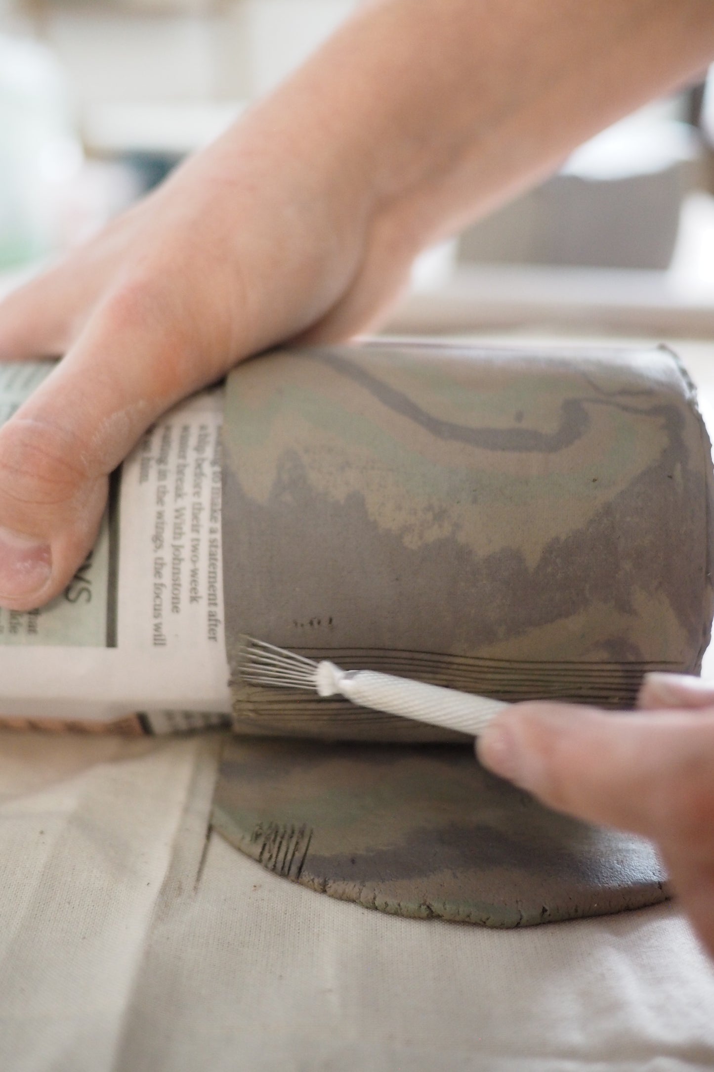 Pottery Class: 'Agateware' Marbled Mug